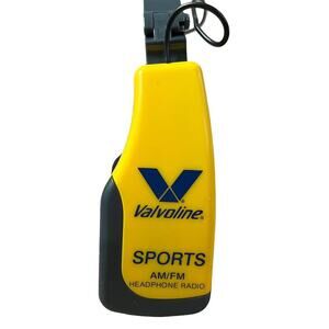VTG Valvoline Sports AM/FM Headphone Radio Yellow Racing Eagle One Retro Tech‎